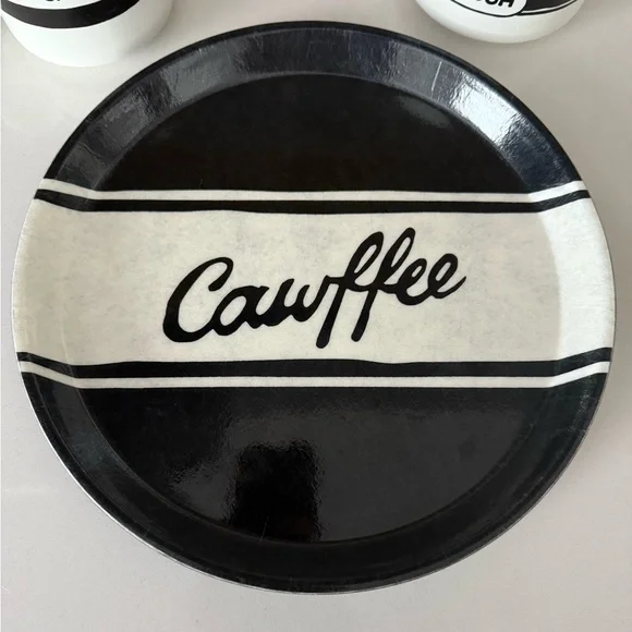 Fish Eddy NYC Cawfee Shuguh Creamuh Ceramic Coffee Set Rare - Picture 2 of 12